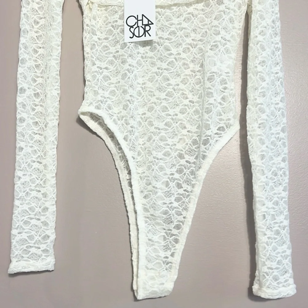 Chaser Asymmetrical Lace Thong Bodysuit